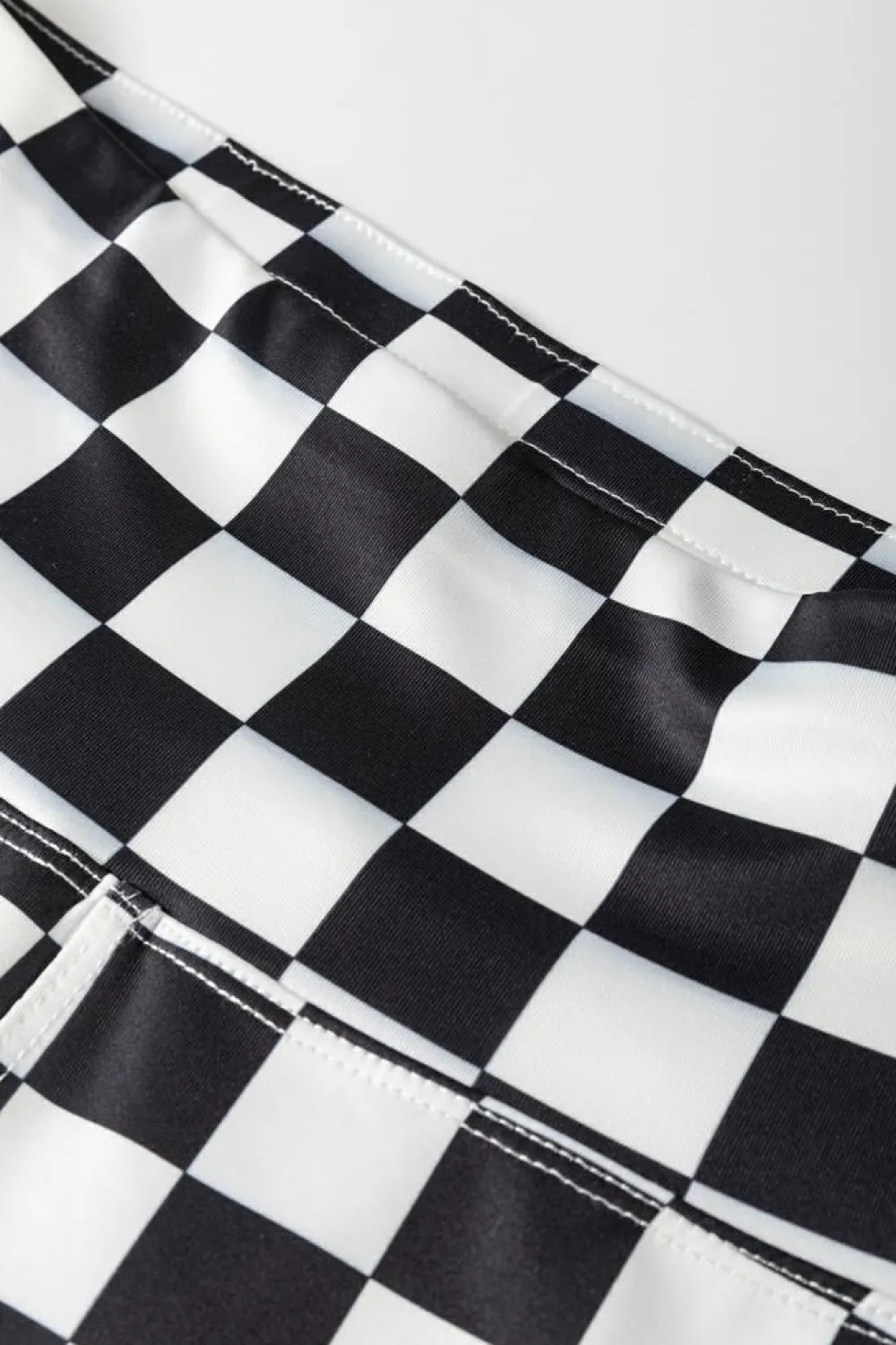 Online Dear-Lover Checkered Pattern High Waist Skinny Leggings Black