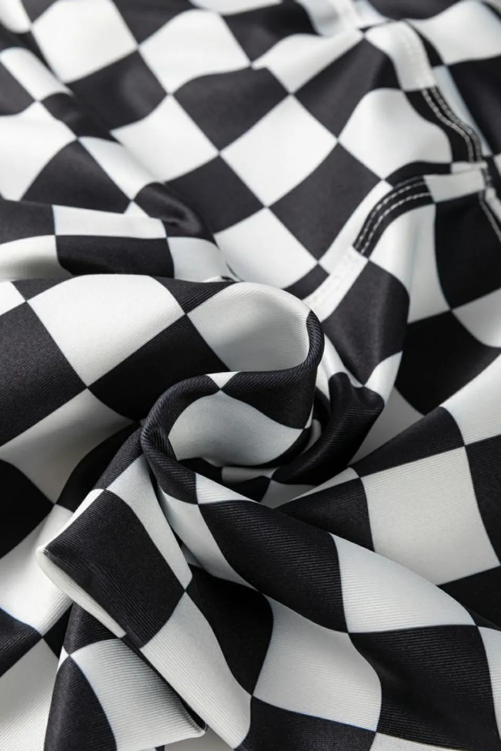 Online Dear-Lover Checkered Pattern High Waist Skinny Leggings Black