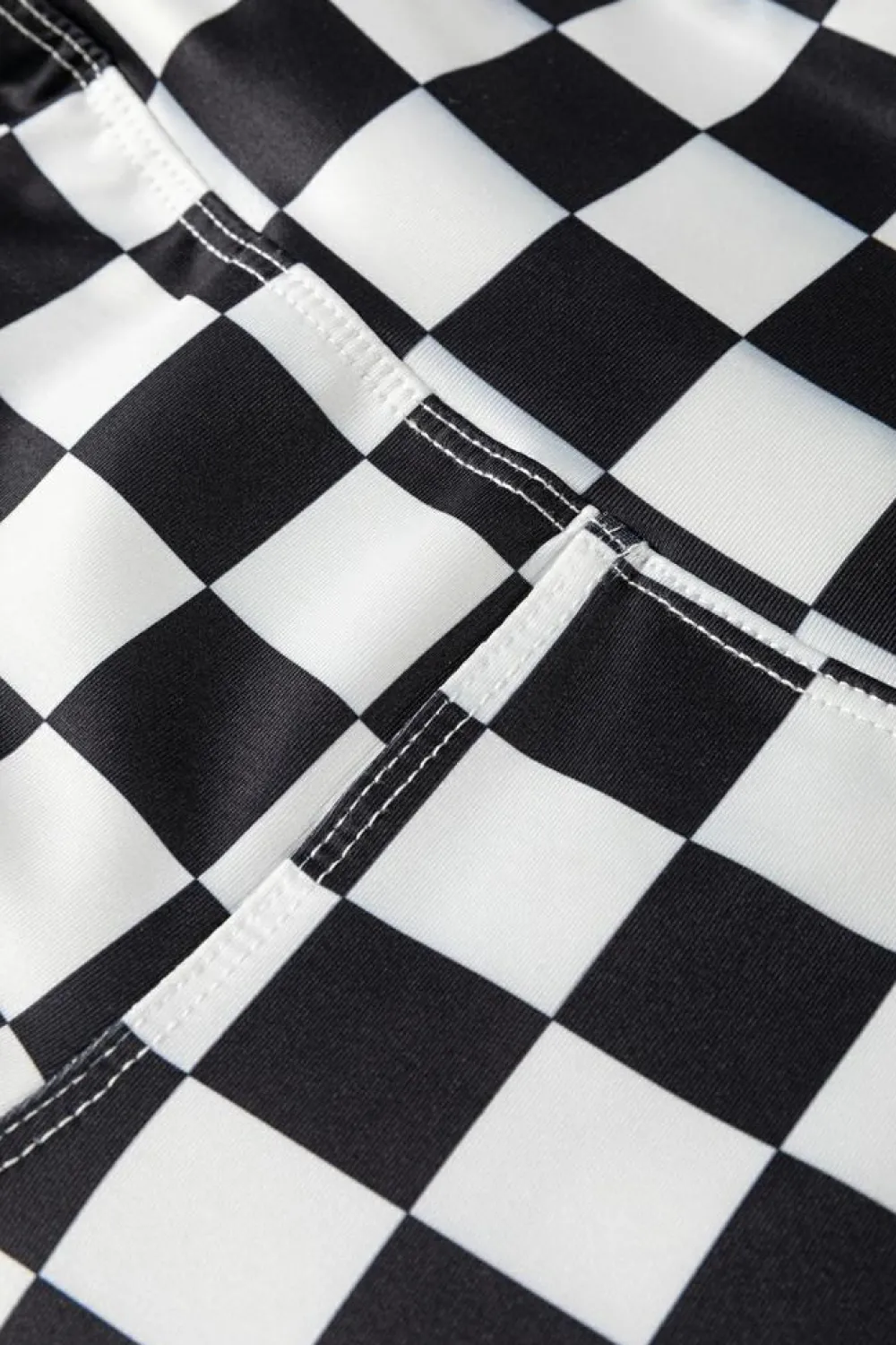 Online Dear-Lover Checkered Pattern High Waist Skinny Leggings Black