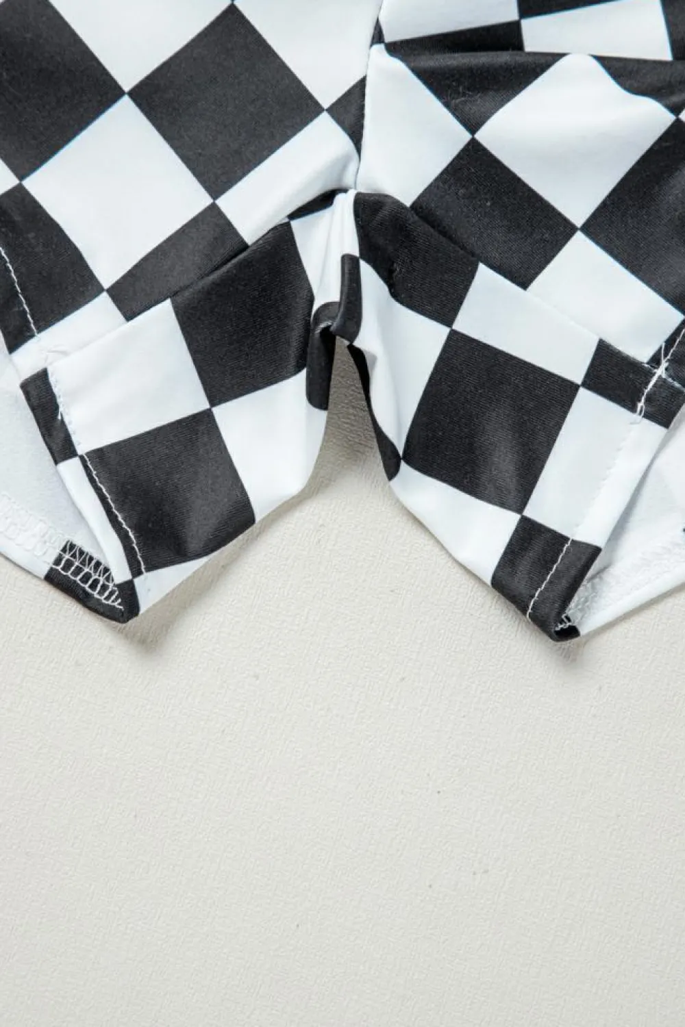 Discount Dear-Lover Checkered Print High Waist Casual Shorts Black
