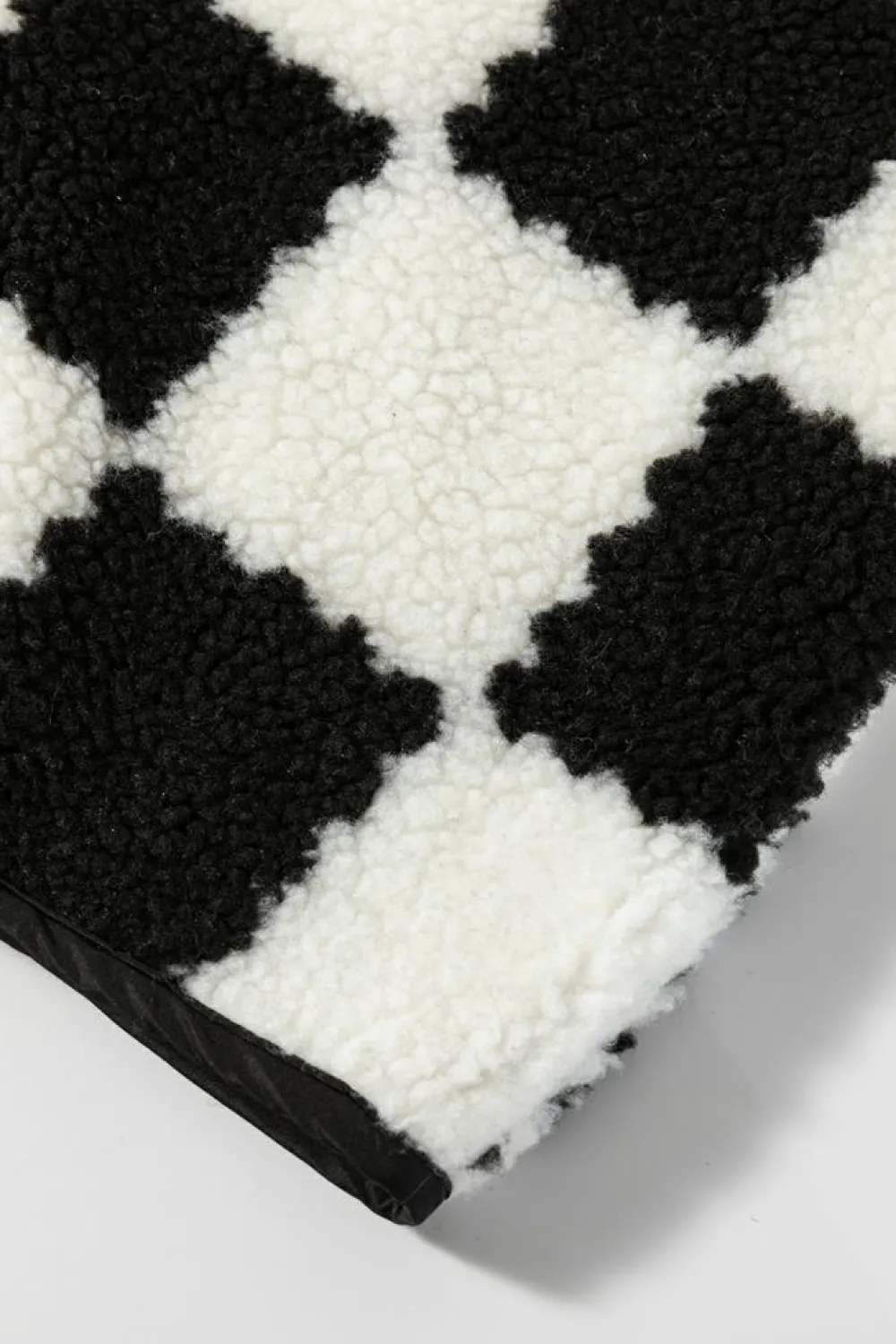 Sale Dear-Lover Checkered Sherpa Collared Jacket Vest Black