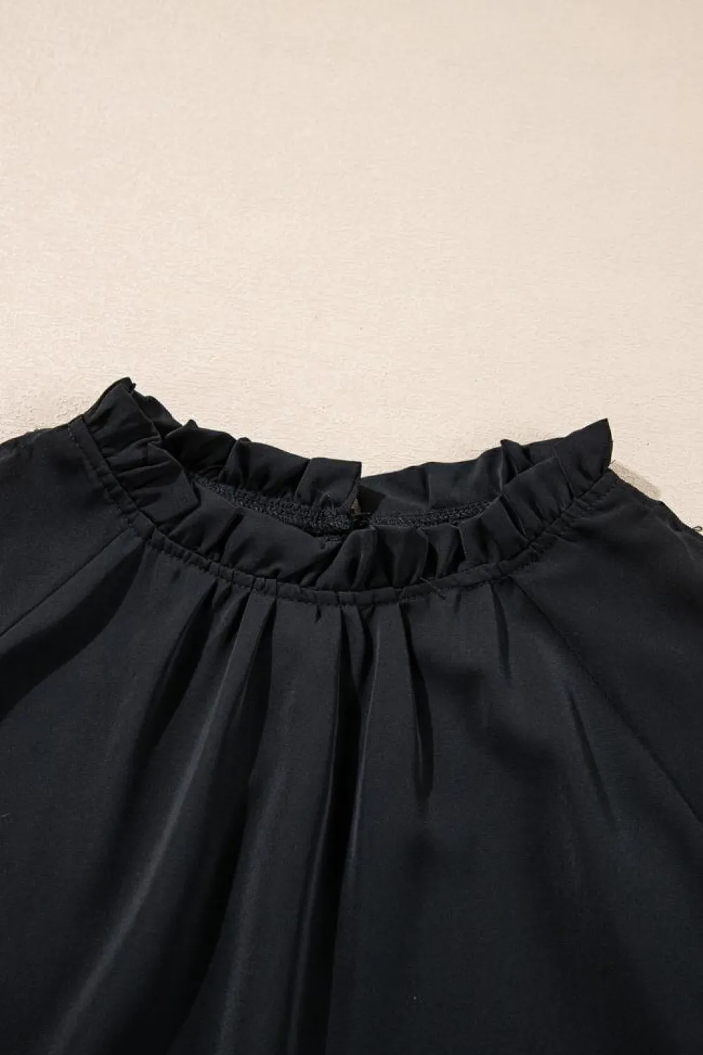Outlet Dear-Lover Cold Shoulder Bishop Sleeve Blouse Black