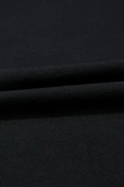 Discount Dear-Lover Color Contrast Collared V Neck Puff Sleeve Blouse Black