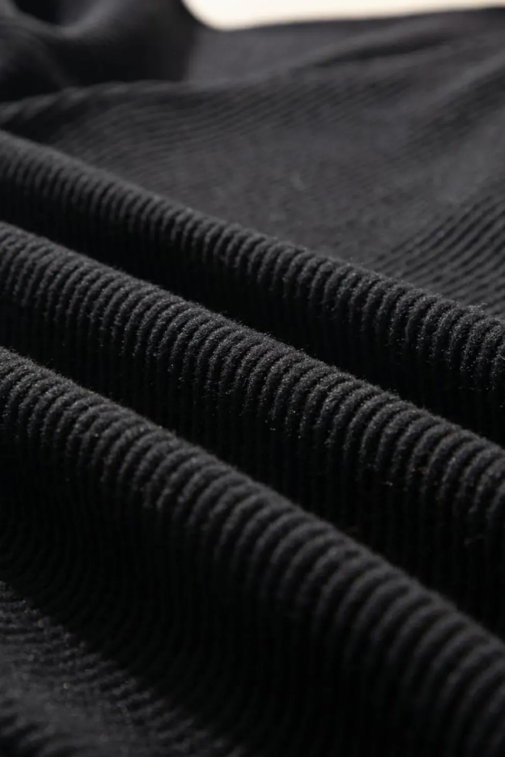 Best Dear-Lover Color Contrast Ribbed Loose Fit Long Sleeve Top Black