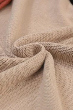 New Dear-Lover Colorblock Bishop Sleeve Ribbed Trim Sweater Black
