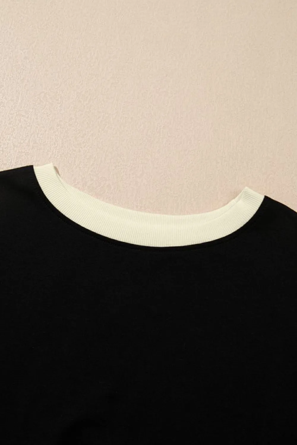 Hot Dear-Lover Colorblock Edge Drop Shoulder T Shirt and Skort 2Pcs Set Black