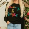 Outlet Dear-Lover Colorful Merry & Bright Tinsel Graphic Sweater Black