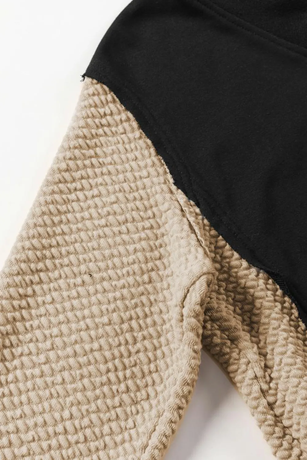Hot Dear-Lover Contrast Sleeves Patchwork Colorblock Hoodie Black