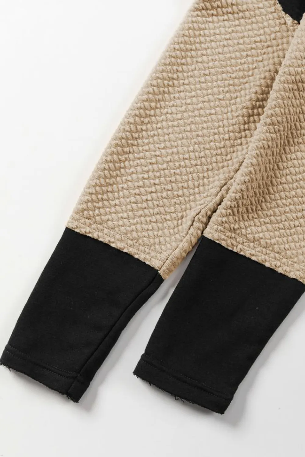 Hot Dear-Lover Contrast Sleeves Patchwork Colorblock Hoodie Black