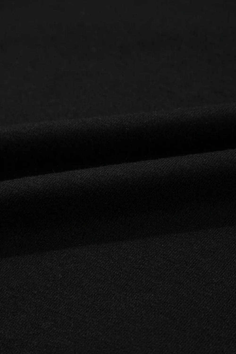 Hot Dear-Lover Contrast Stitches Detail Puffy Half Sleeve Blouse Black