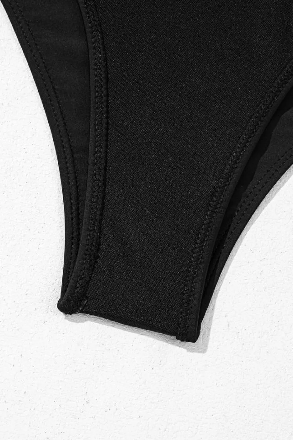 Online Dear-Lover Contrast Trimmed U Neck High Waist Bikini Black