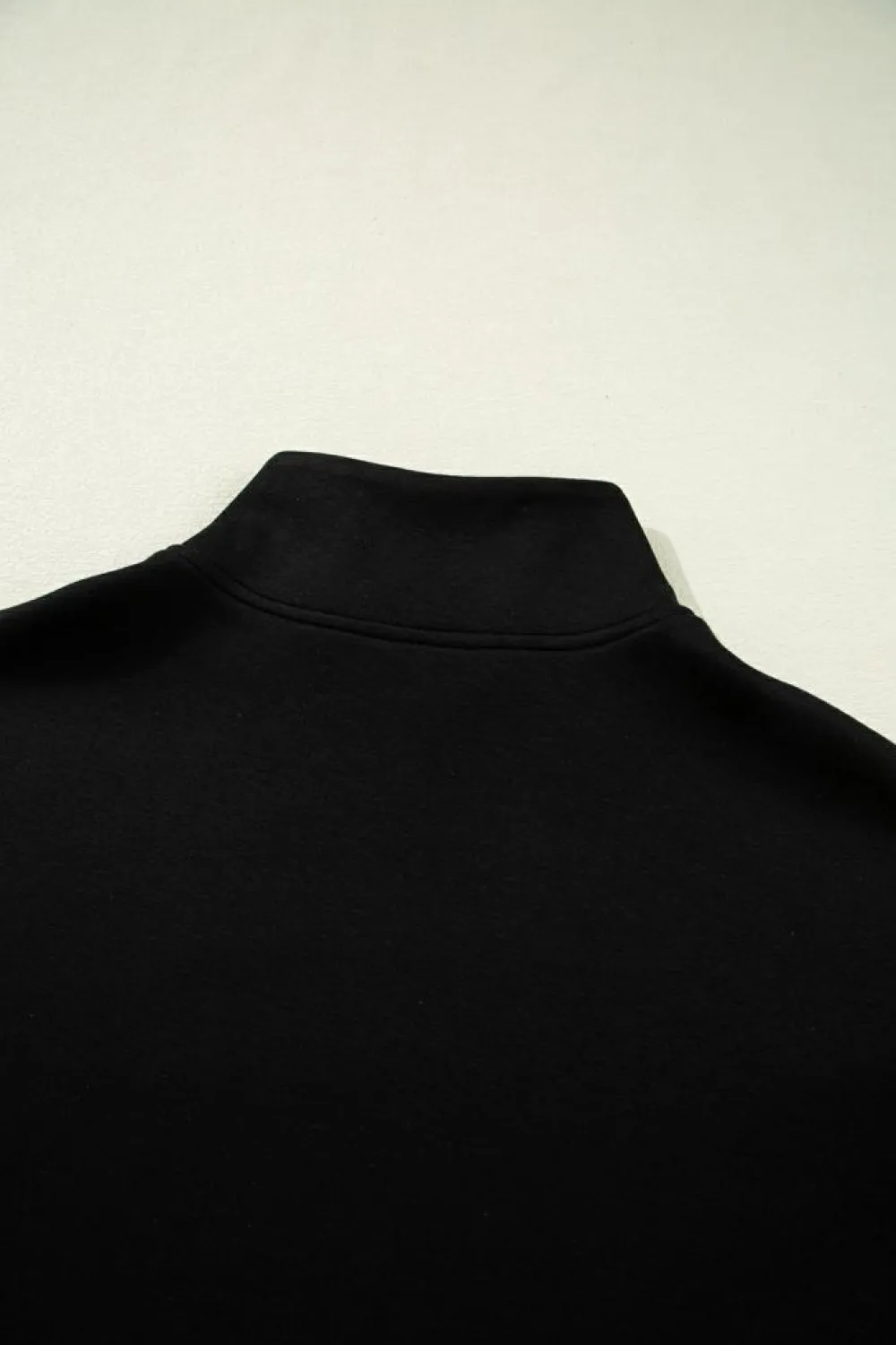 Clearance Dear-Lover Contrast Zipped Stand Collared T Shirt and Short Set Black
