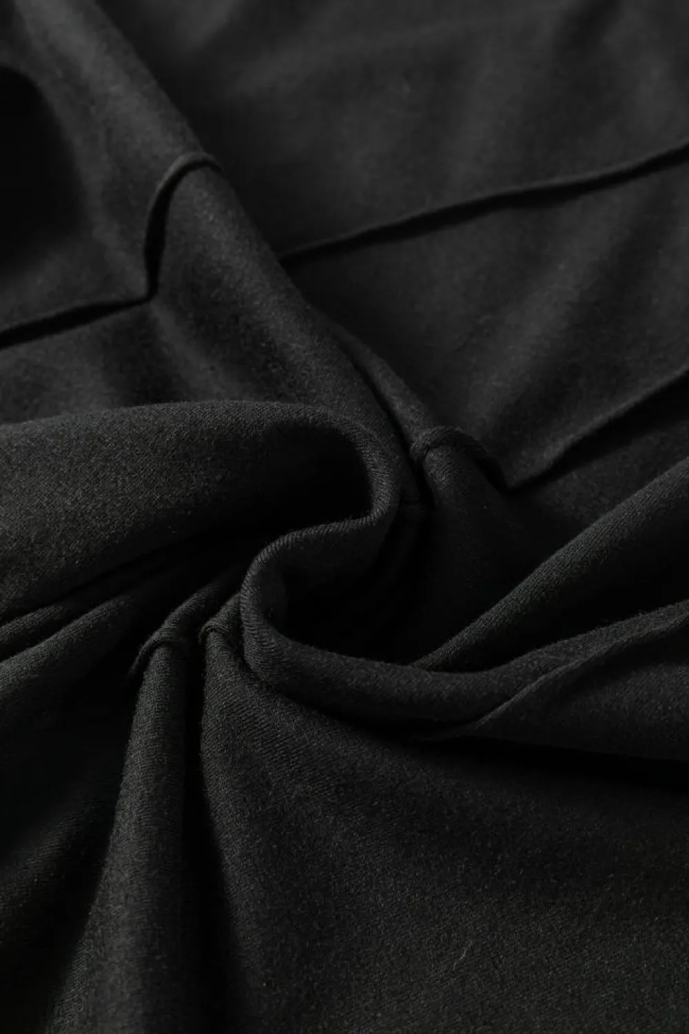 Online Dear-Lover Crew Neck Pleated Tank Top Black