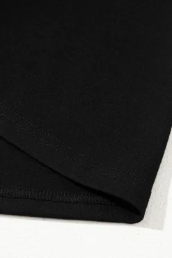 Discount Dear-Lover Crisscross V Neck Butterfly Sleeve T Shirt Black