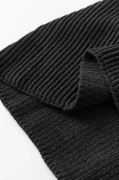 Hot Dear-Lover Crochet Lace Sleeve Ribbed Knit Cardigan Black