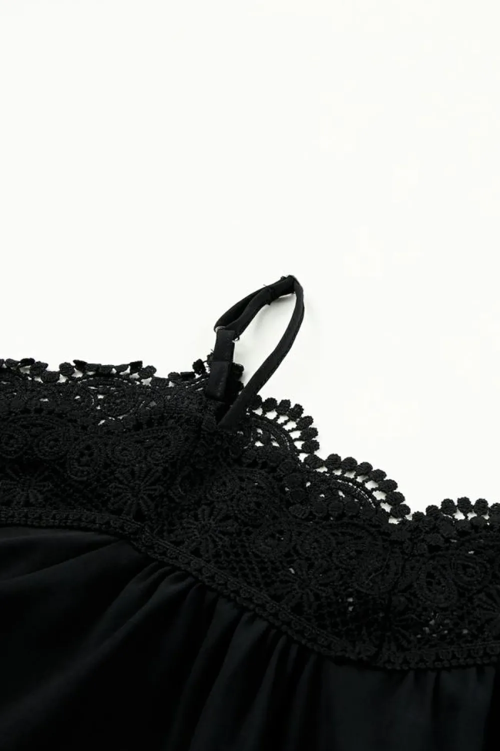 Best Dear-Lover Crochet Neckline Off-shoulder Short Sleeve Top Black
