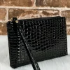 New Dear-Lover Crocodile Pattern Zipper Wristlet Wallet Black
