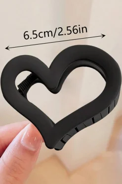Outlet Dear-Lover Cutout Heart Shape Frosted Small Hair Clip Black