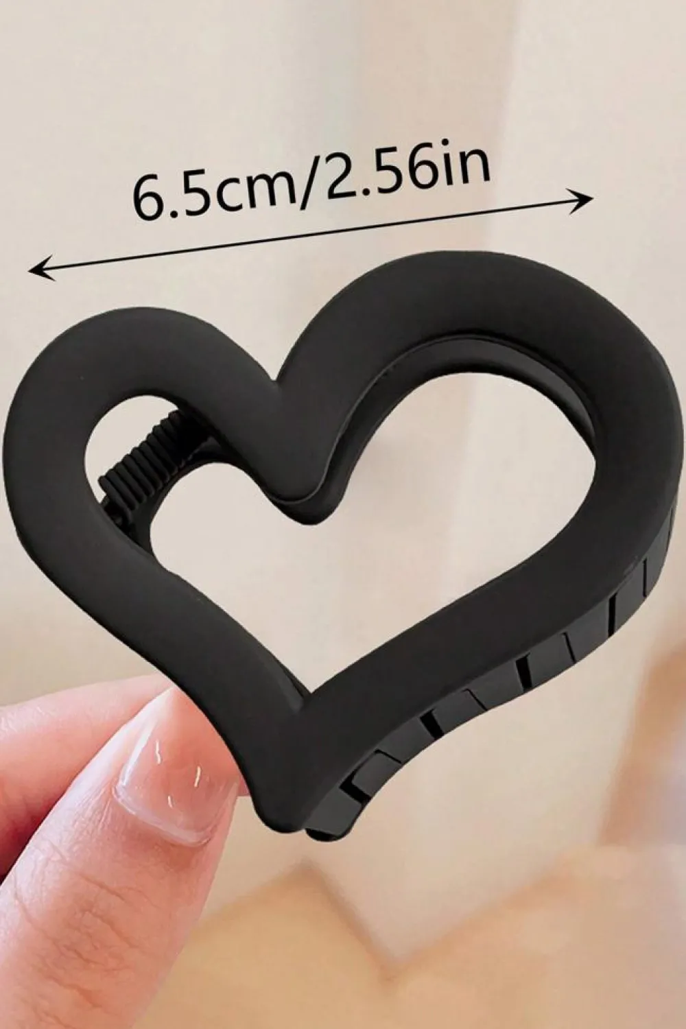 Outlet Dear-Lover Cutout Heart Shape Frosted Small Hair Clip Black