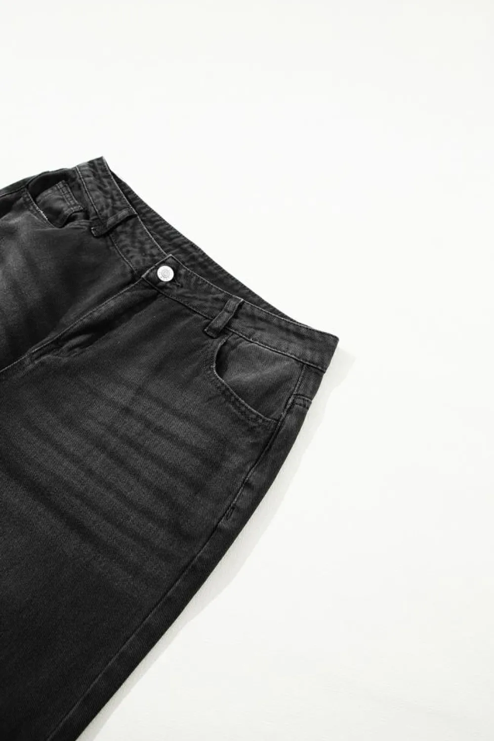 Hot Dear-Lover Distressed Hollow-out High Waist Cropped Flare Jeans Black