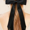 Fashion Dear-Lover Double Bow Knot Alligator Hair Clip Black