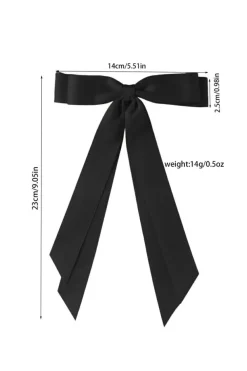 Fashion Dear-Lover Double Bow Knot Alligator Hair Clip Black