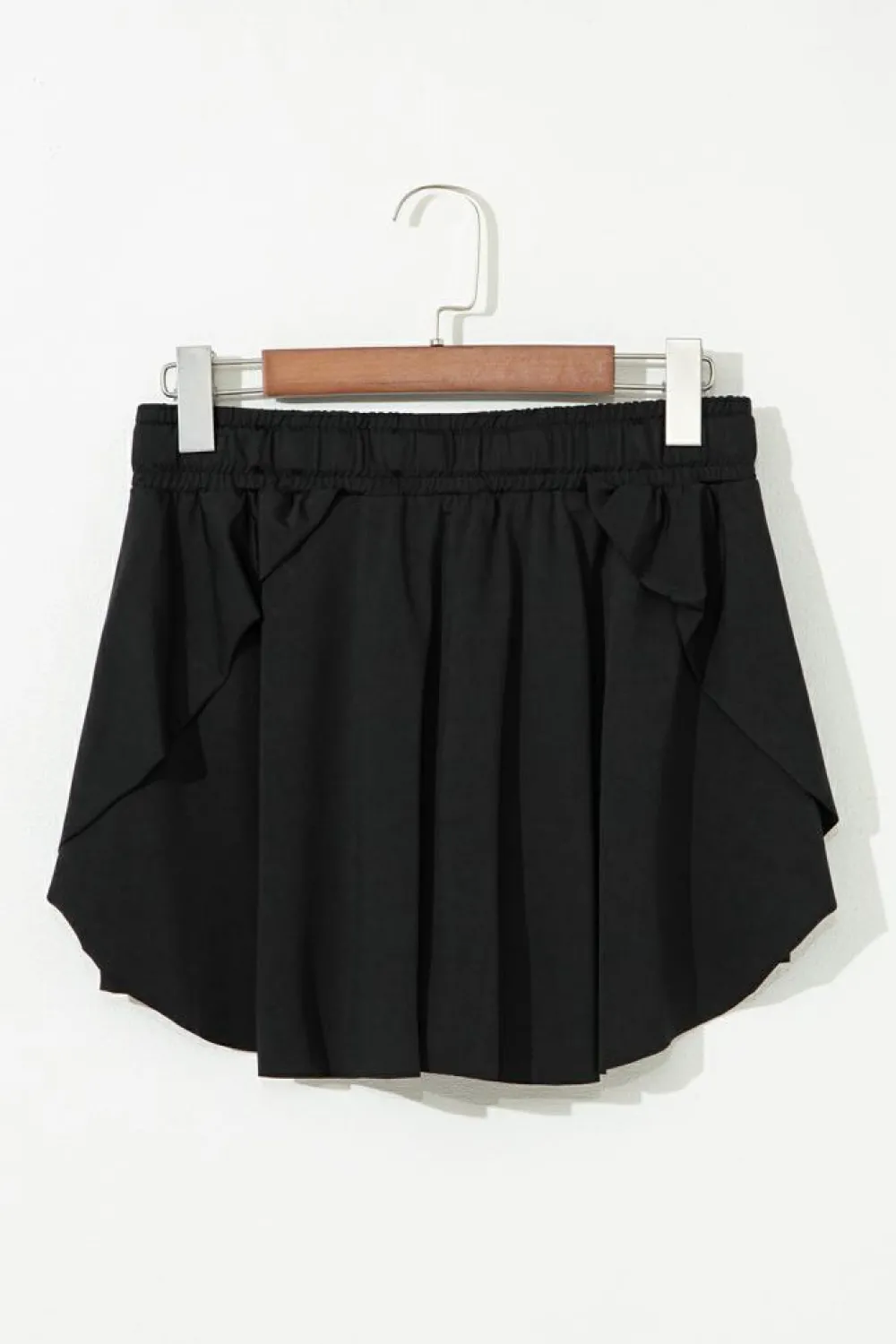 Fashion Dear-Lover Drawstring High Waist Lined Tennis Skorts Black