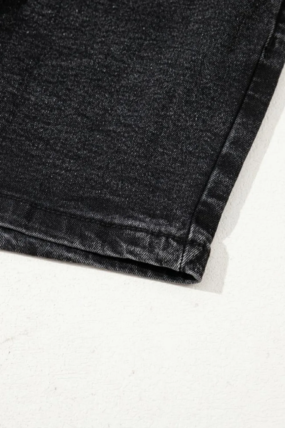 Discount Dear-Lover Drawstring High Waist Casual Denim Shorts with Pockets Black