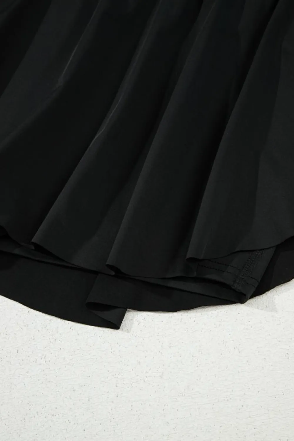 Fashion Dear-Lover Drawstring High Waist Lined Tennis Skorts Black