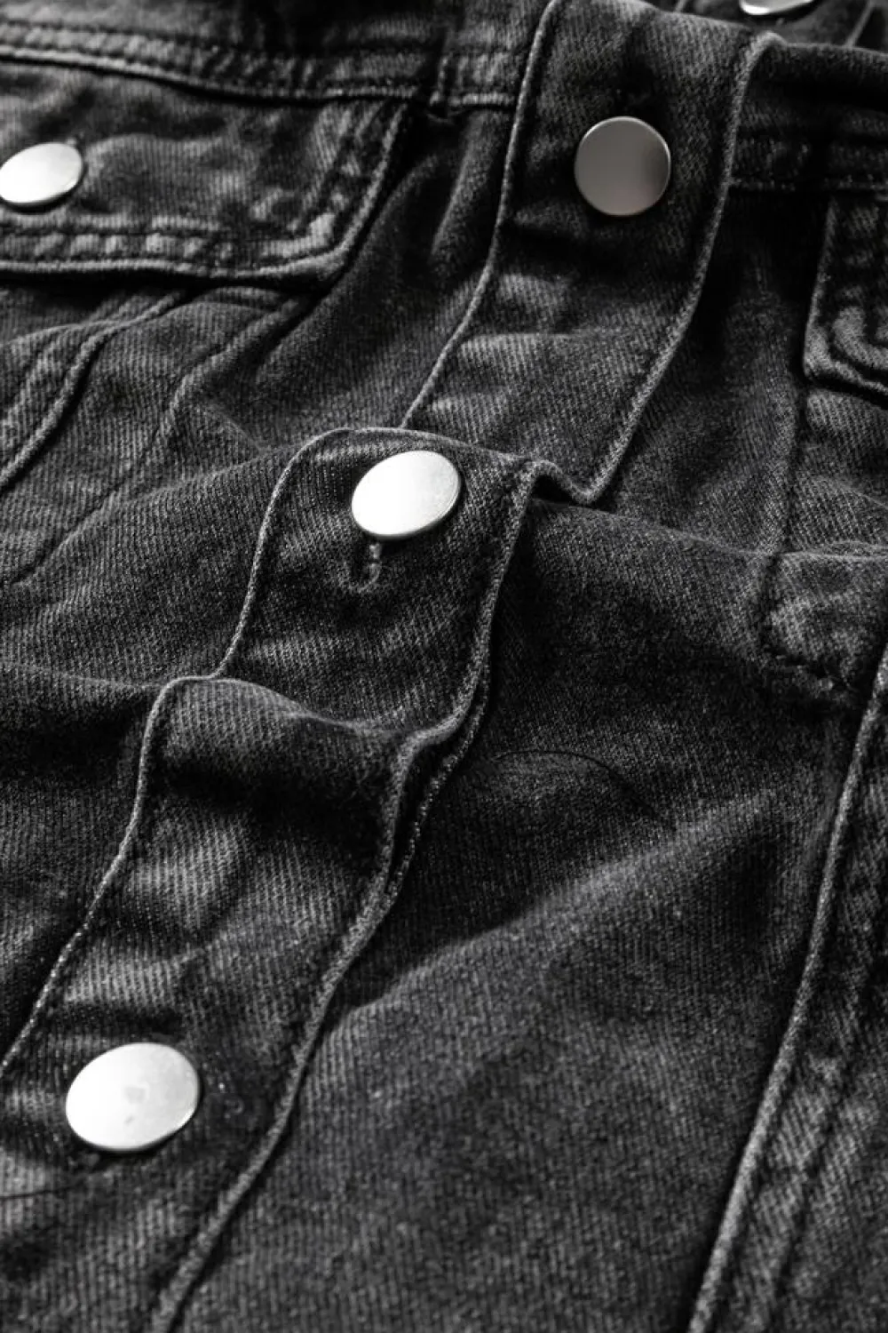 Fashion Dear-Lover Drawstring Hooded Frayed Denim Jacket Black