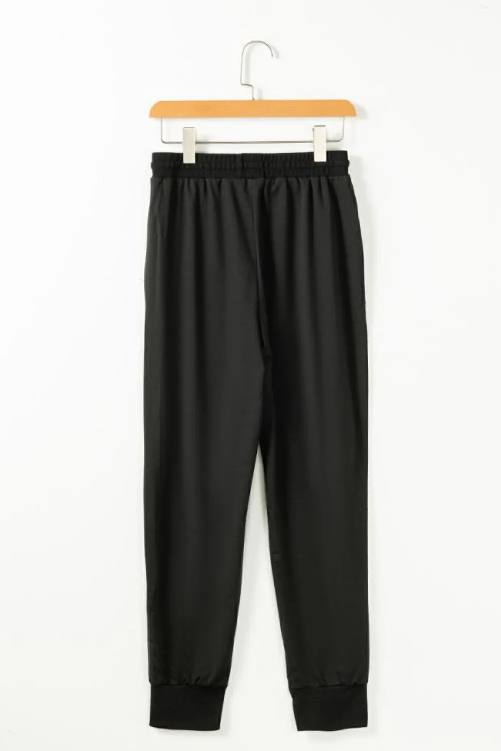 Discount Dear-Lover Drawstring Hoodie and High Waist Pants Lounge Set Black