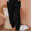 Sale Dear-Lover Drawstring Pocketed Cropped Jogger Pants Black