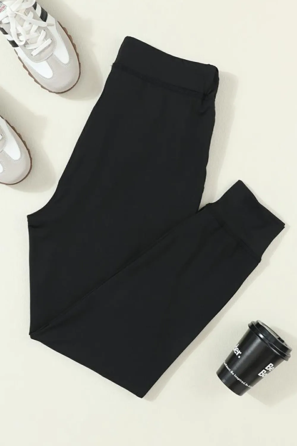 New Dear-Lover Drawstring Waist Pocketed Joggers Black