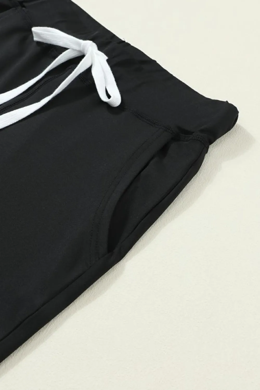 New Dear-Lover Drawstring Waist Pocketed Joggers Black