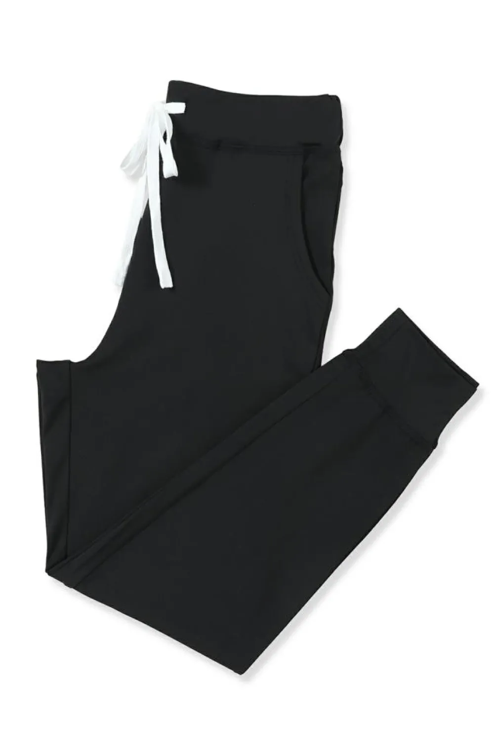 New Dear-Lover Drawstring Waist Pocketed Joggers Black