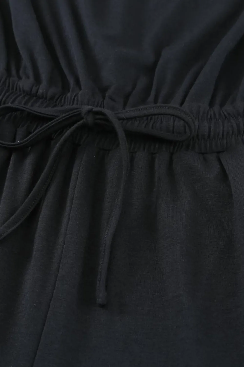 New Dear-Lover Drawstring Waist Spaghetti Straps Jumpsuit Black