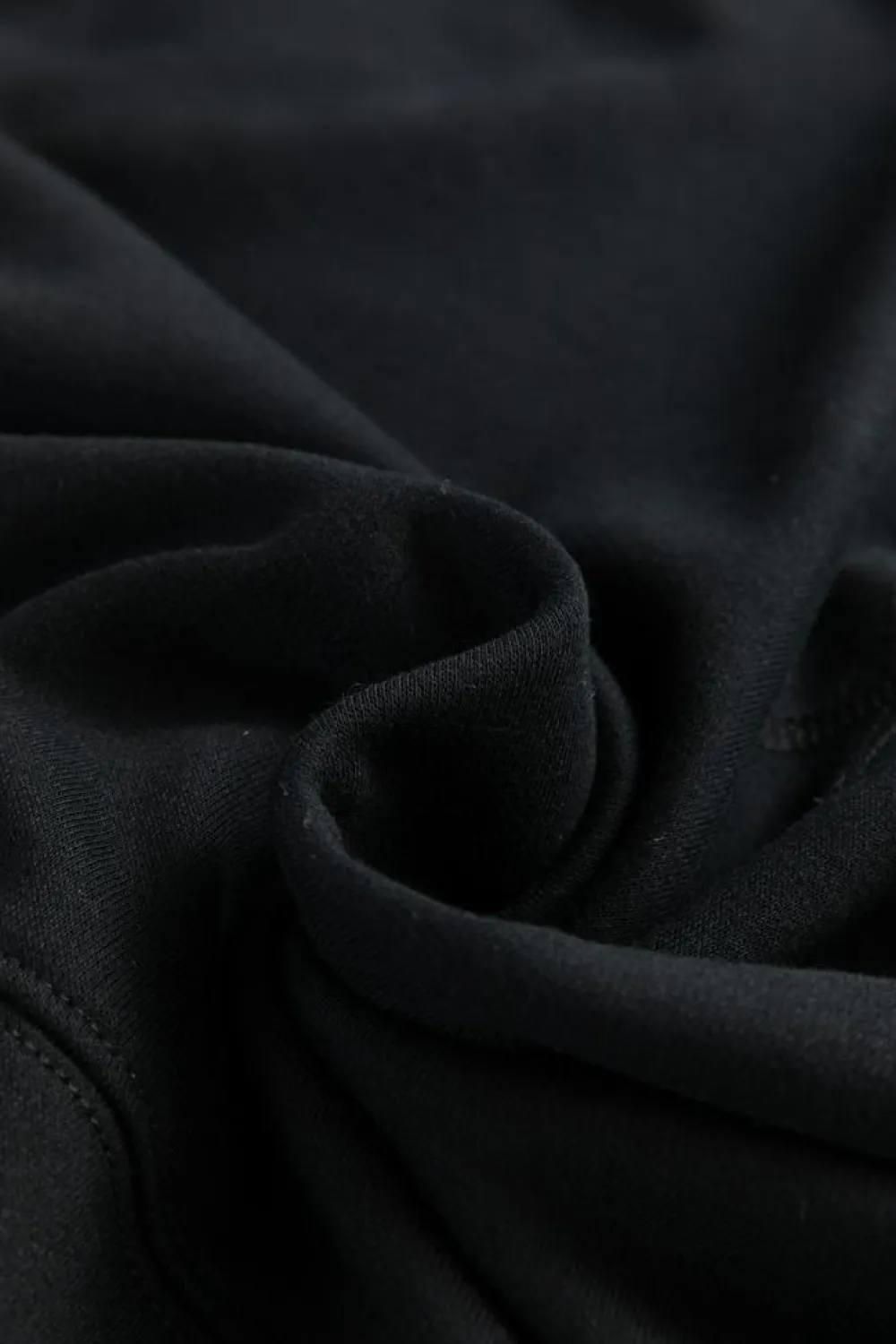 Sale Dear-Lover Drop Shoulder Crisscross Stitching Pocketed Loose Sweatshirt Black