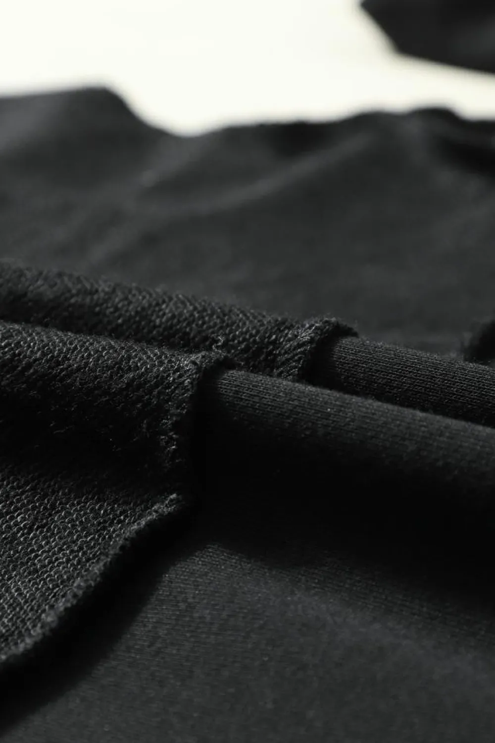 Clearance Dear-Lover Drop Shoulder Henley Buttons Sweatshirt Black