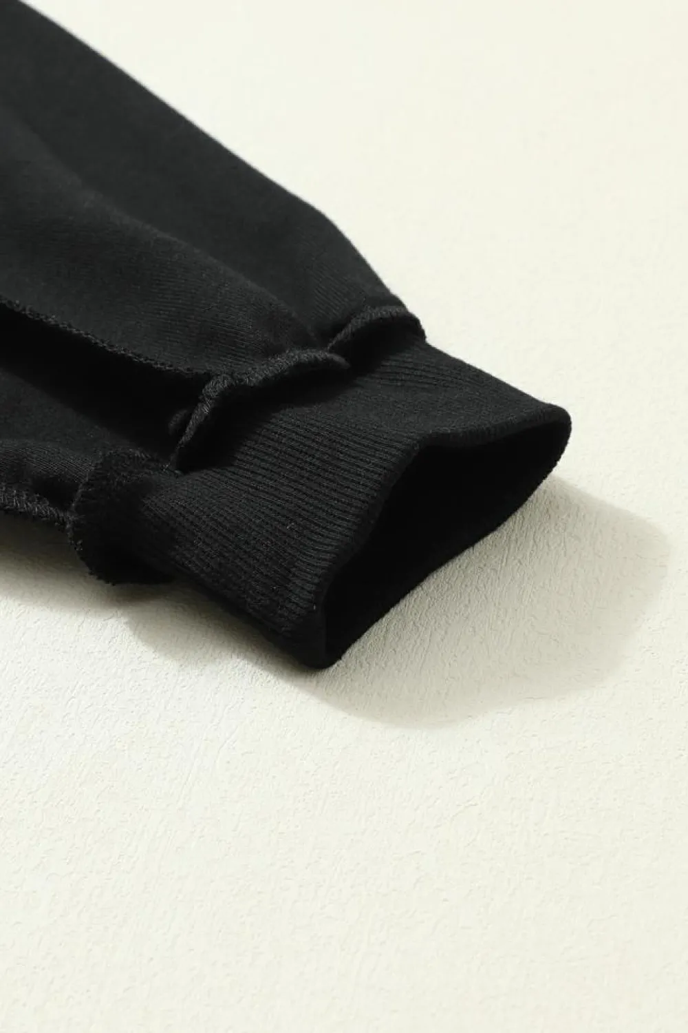 Clearance Dear-Lover Drop Shoulder Henley Buttons Sweatshirt Black