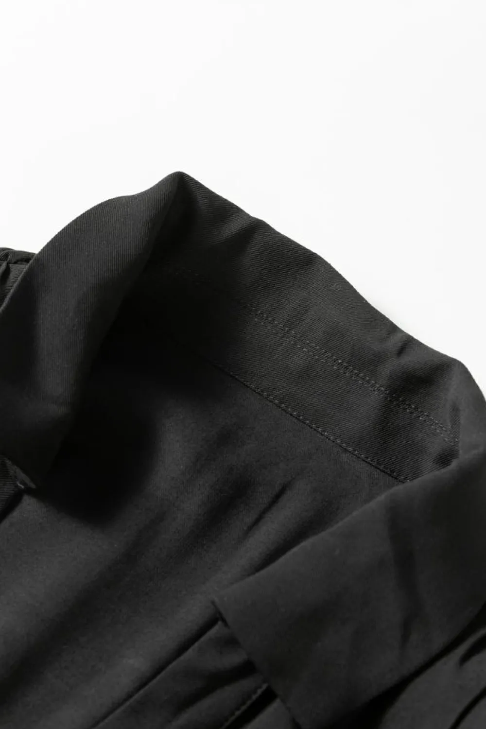 New Dear-Lover Elastic Cinched High Waist Long Sleeve Shirt Mini Dress Black