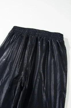 Sale Dear-Lover Elastic Waist Pocketed Pebble Joggers Black