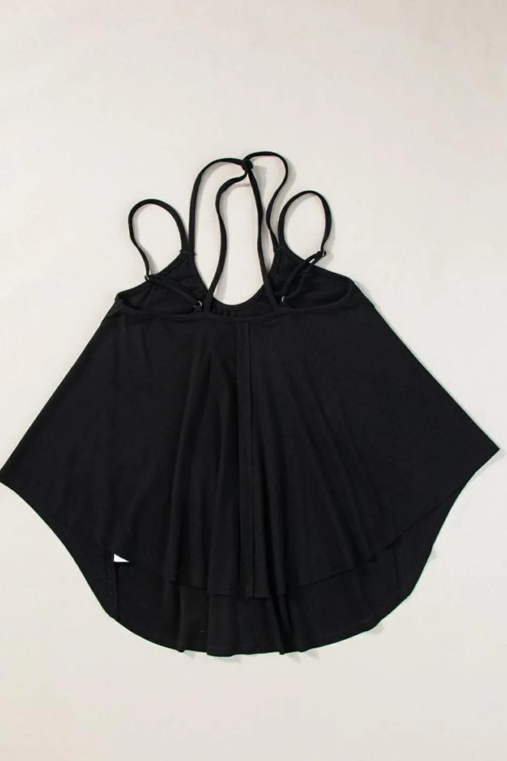 Online Dear-Lover Exposed Seam Detail Double Straps Tank Top Black