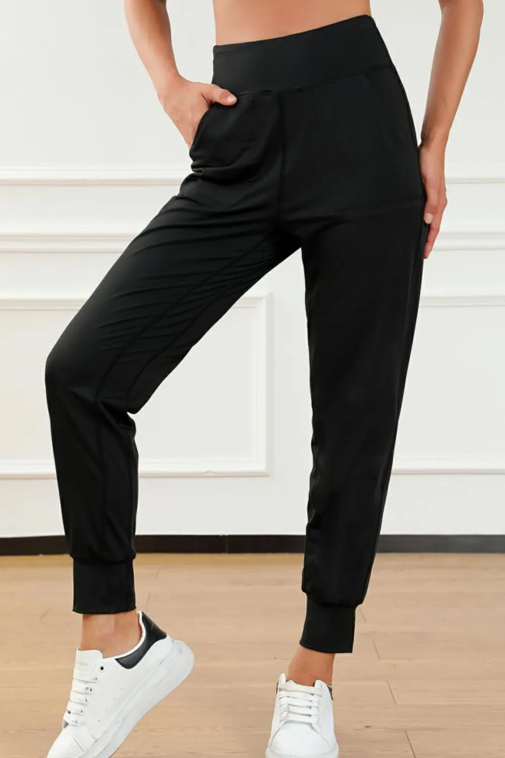 Outlet Dear-Lover Exposed Seam High Waist Pocketed Joggers Black