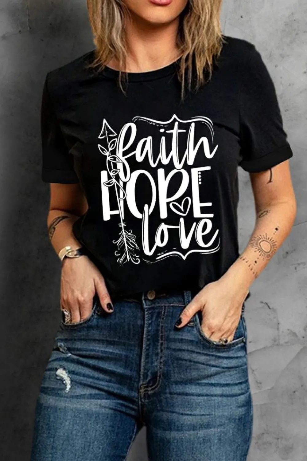 Best Dear-Lover Faith Hope Love Graphic T Shirt Black