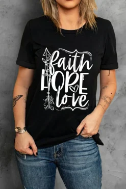 Best Dear-Lover Faith Hope Love Graphic T Shirt Black