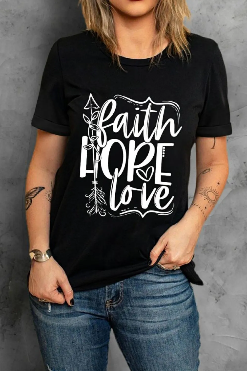Best Dear-Lover Faith Hope Love Graphic T Shirt Black