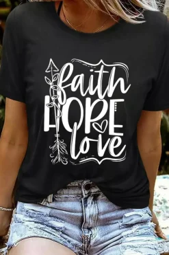 Best Dear-Lover Faith Hope Love Graphic T Shirt Black