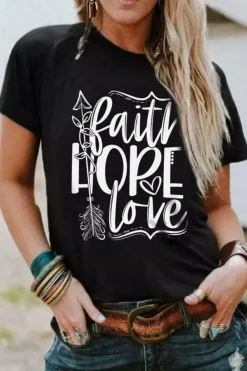Best Dear-Lover Faith Hope Love Graphic T Shirt Black