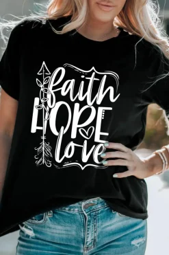 Best Dear-Lover Faith Hope Love Graphic T Shirt Black