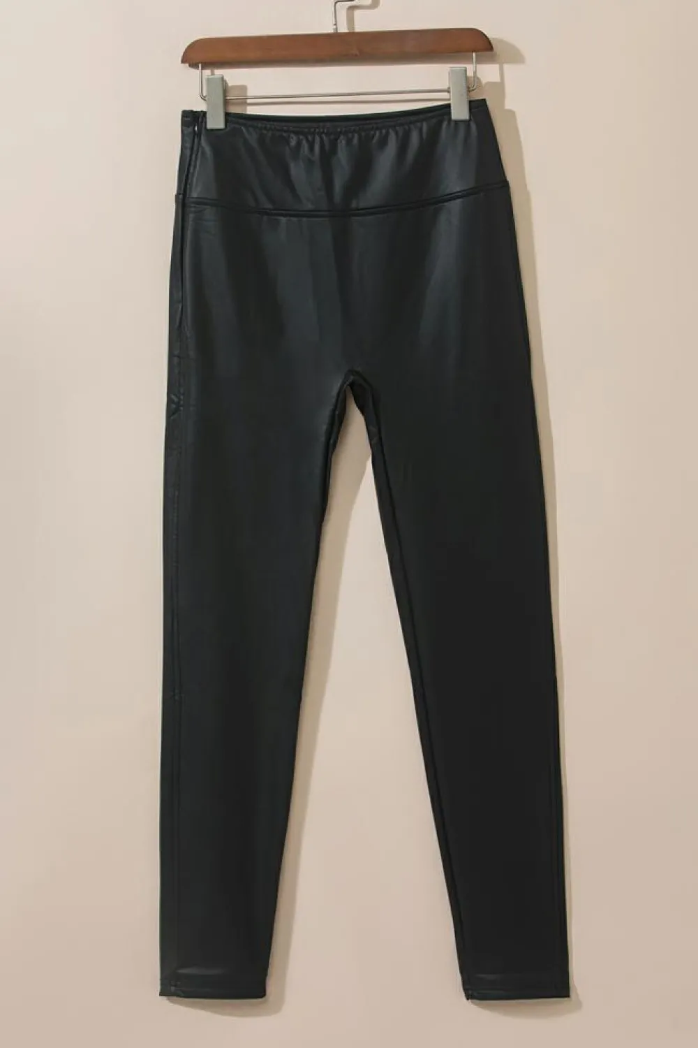 Hot Dear-Lover Faux Leather Skinny Leggings Black